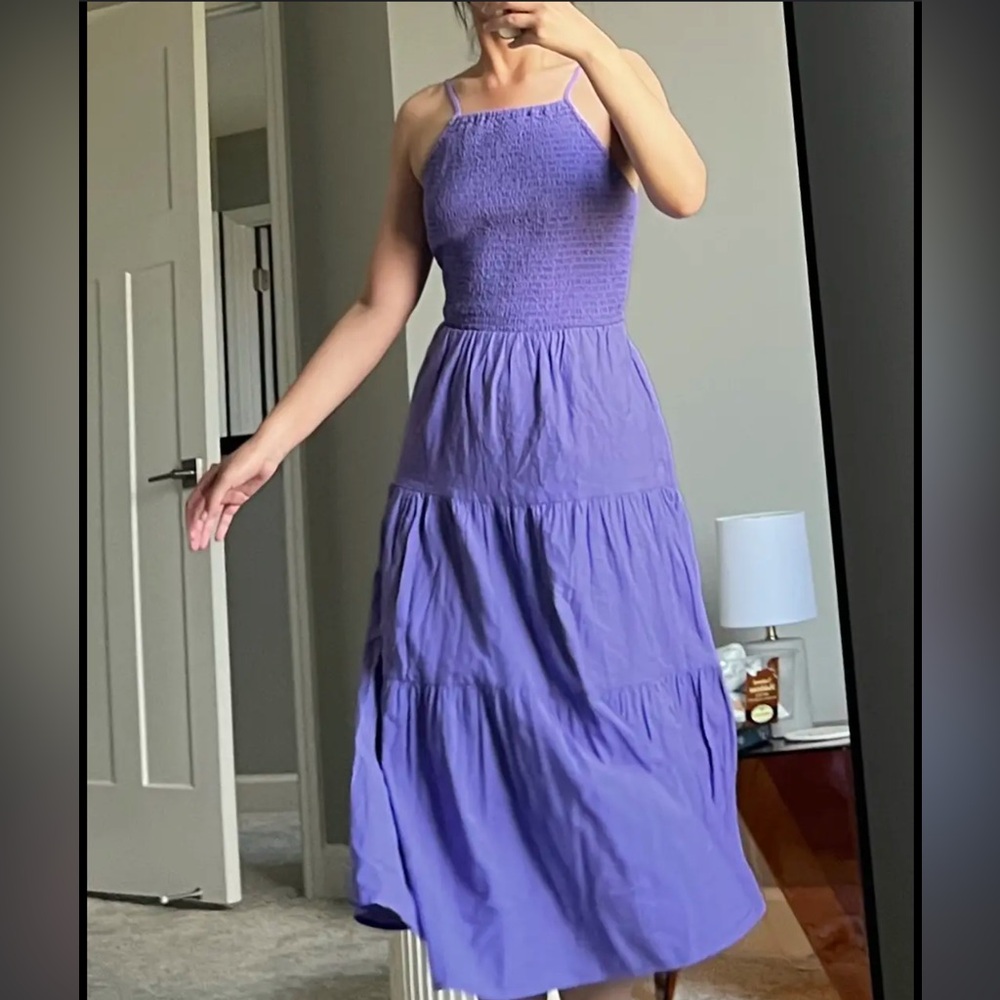 Universal Thread Purple Target Linen Cotton Maxi Dress Sz XS